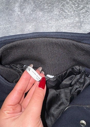 Lacivert Kadin Midi Boy Fermuarlı Ceket - Görsel 2