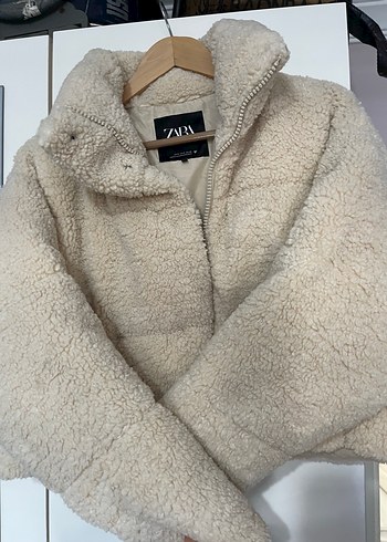 Bej Kadın Midi Boy Peluş Ceket