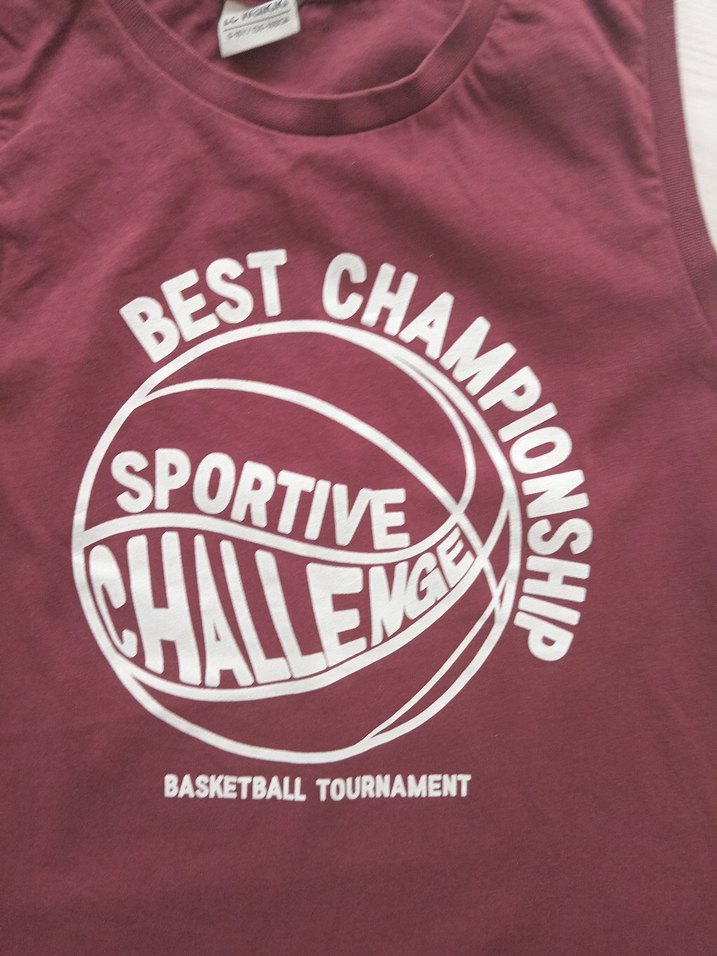 Bordo Baskılı Çocuk Atlet - Görsel 2