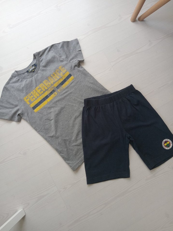 Gri Baskılı Erkek Çocuk şortluTakım ıfeneryum - Görsel 2