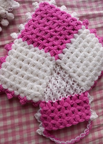 Pembe Örgü Banyo Lifi - Görsel 3