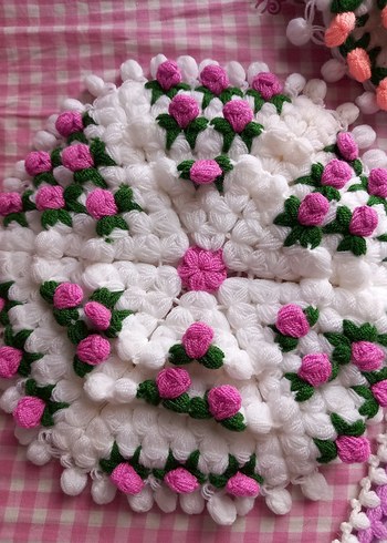 Pembe Örgü Banyo Lifi - Görsel 4