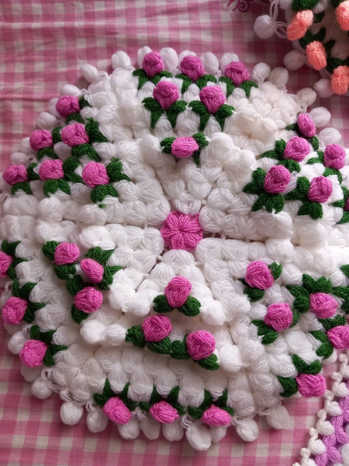 Pembe Örgü Banyo Lifi - Görsel 4