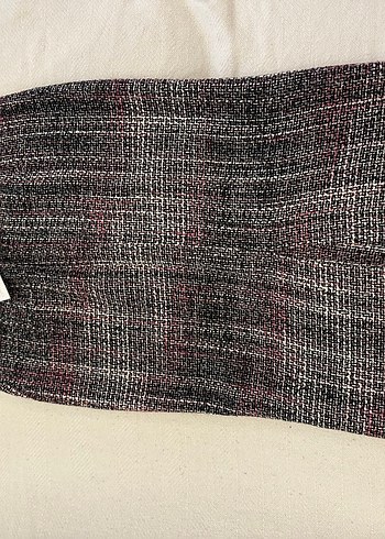 Ekose desen yırtmaçlı kalem etek - Görsel 2