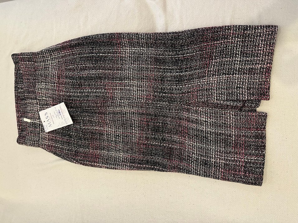 Ekose desen yırtmaçlı kalem etek - Görsel 2