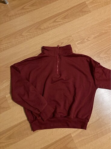 LCW Yarım Fermuarlı Sweatshirt Bordo