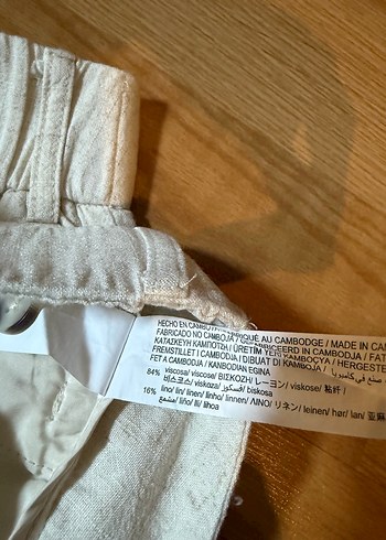 Bej Keten Kadın Pilili Pantolon stradivarius - Görsel 3