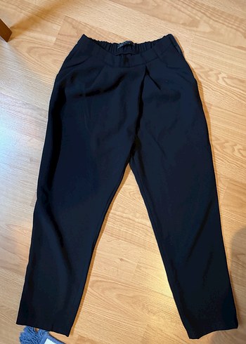 Kadın Lacivert Rahat Kesim Midi Kumaş Pantolon - Görsel 4