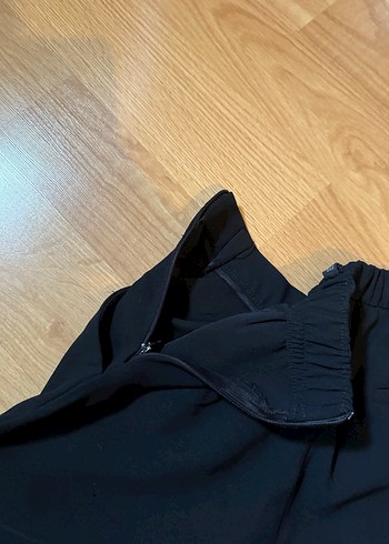 Kadın Lacivert Rahat Kesim Midi Kumaş Pantolon - Görsel 5