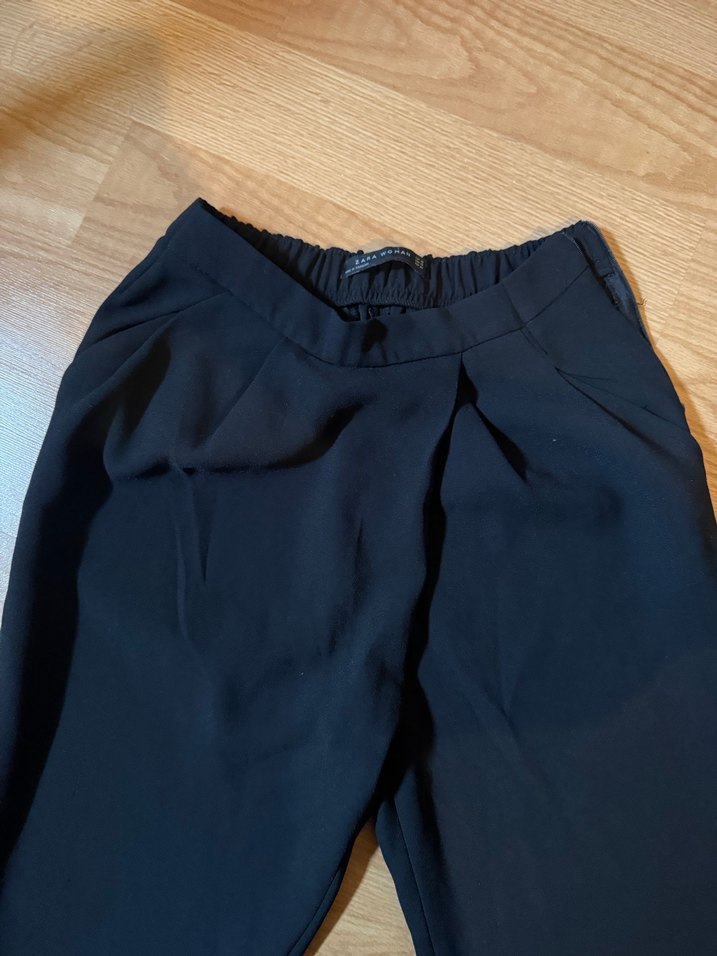 Kadın Lacivert Rahat Kesim Midi Kumaş Pantolon - Görsel 2