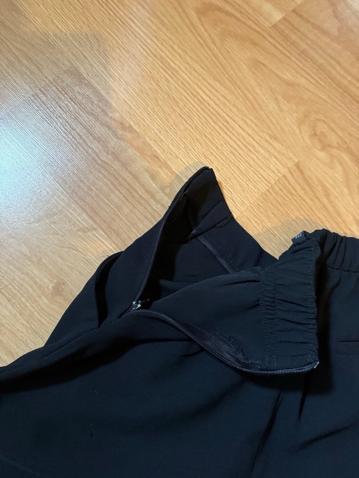 Kadın Lacivert Rahat Kesim Midi Kumaş Pantolon - Görsel 5