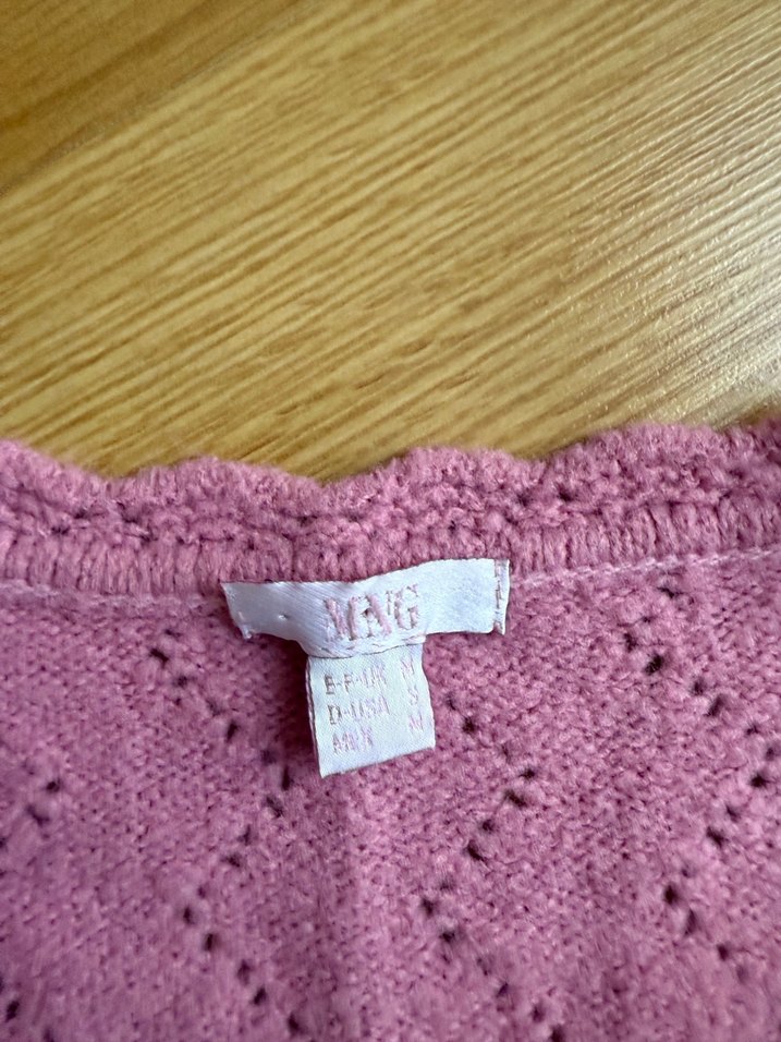 Mango Pembe V Yaka Örgü Hırka - Görsel 2
