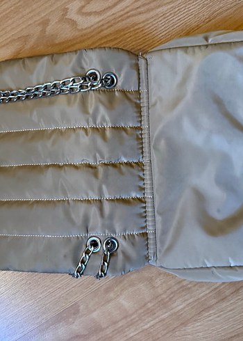 Gri Zincir Detaylı Kadın Omuz Çantası - Görsel 4