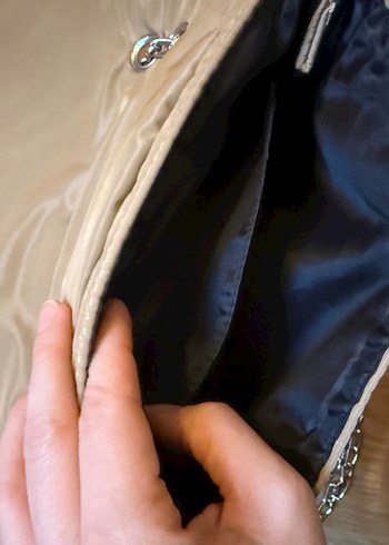 Gri Zincir Detaylı Kadın Omuz Çantası - Görsel 3