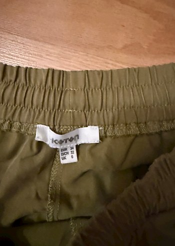 Kadın Haki Rahat Kesim Midi Kumaş Pantolon koton carrot model - Görsel 2