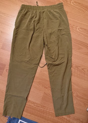 Kadın Haki Rahat Kesim Midi Kumaş Pantolon koton carrot model - Görsel 3