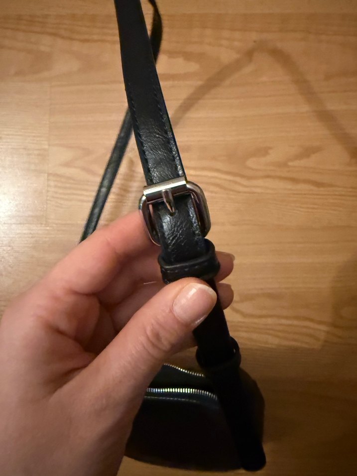 Pull and bear zımbalı Siyah Deri Omuz Çantası - Görsel 3