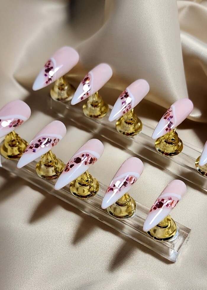 Takma tırnak nail art false nails presson nails  - Görsel 3