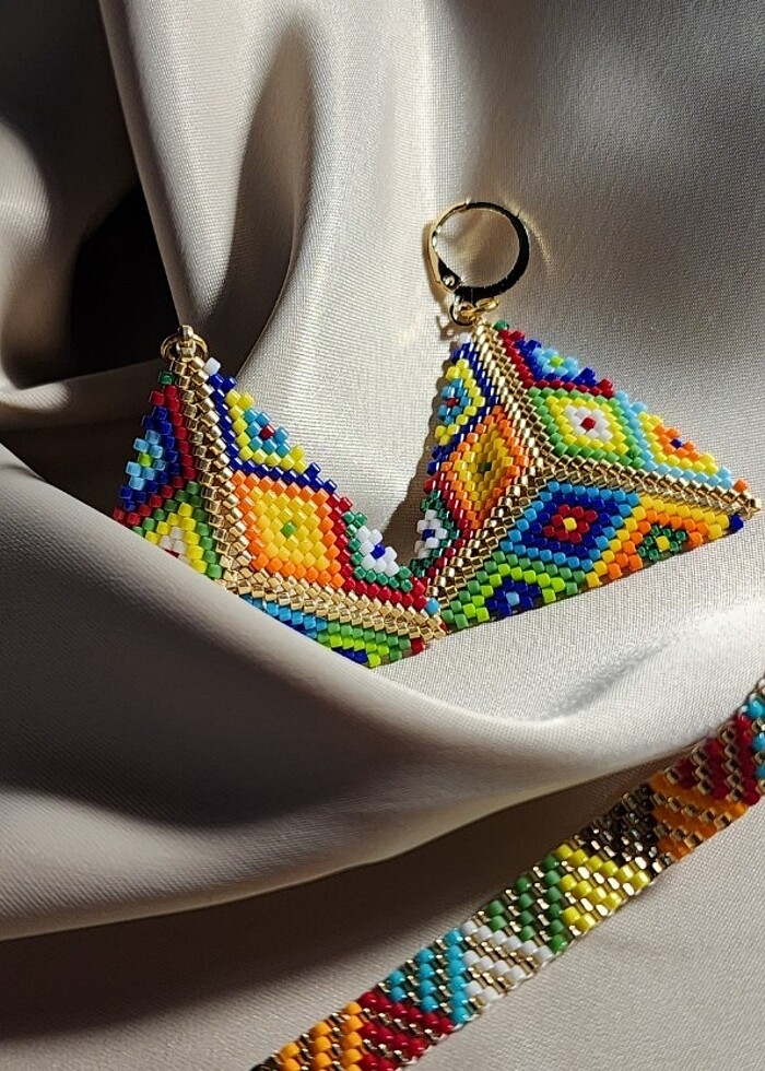 Bijuteri bilezikli küpe takım  - Görsel 2