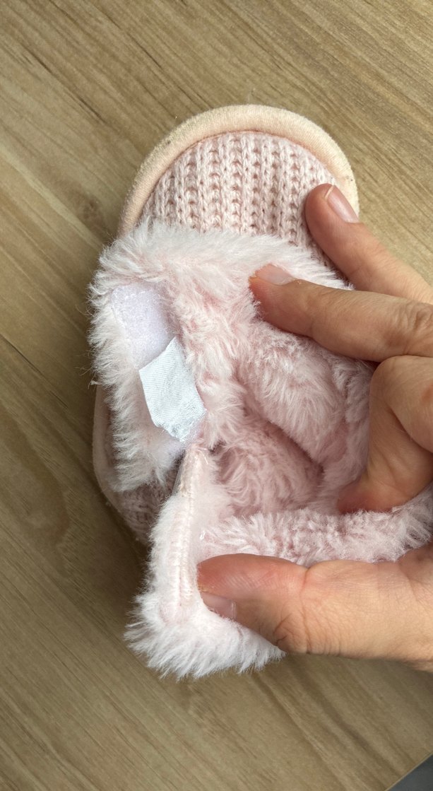 Kızlar için Pembe Örgü Sıcak Terlik - Görsel 3