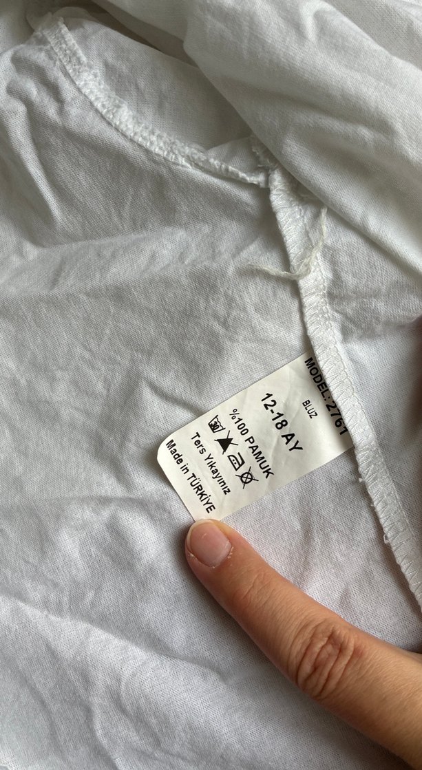 Kız Çocuk Beyaz Pamuklu Dantelli Gömlek - Görsel 3