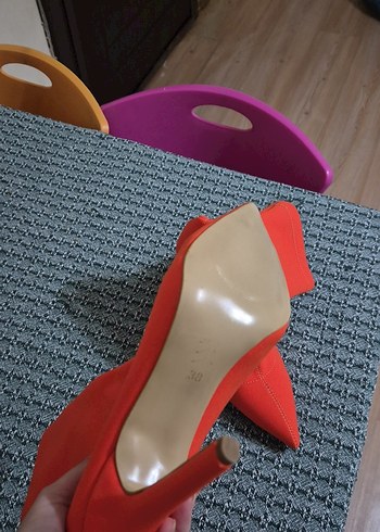 38 Beden Kırmızı Triko Stiletto Topuklu Kadın Bot