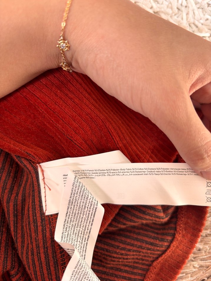 Düğmeli Bordo Süet Midi Etek - Görsel 3