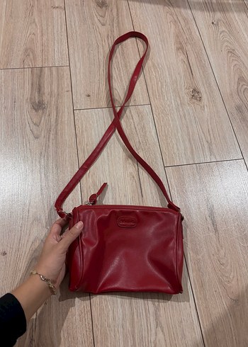 Kırmızı Deri Kadın Çanta - Görsel 2