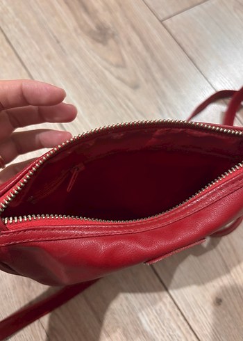 Kırmızı Deri Kadın Çanta - Görsel 5
