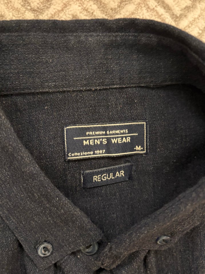 Erkek Siyah Keten Uzun Kollu Gömlek - Görsel 2