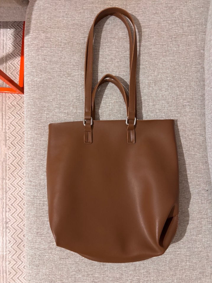 Kahverengi Minimalist Deri Kadın Çanta - Görsel 2