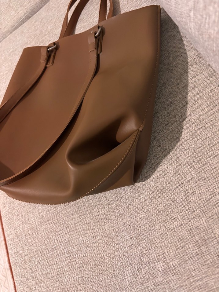Kahverengi Minimalist Deri Kadın Çanta - Görsel 4