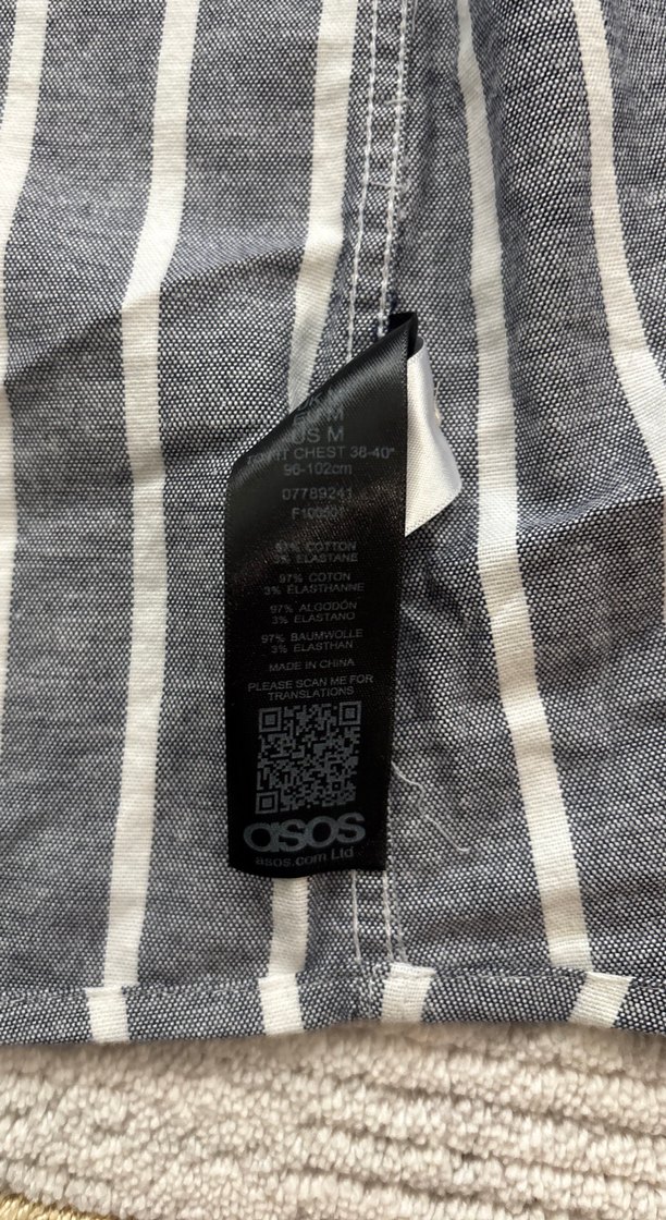 Gri Çizgili Uzun Kollu Keten Gömlek - Görsel 3