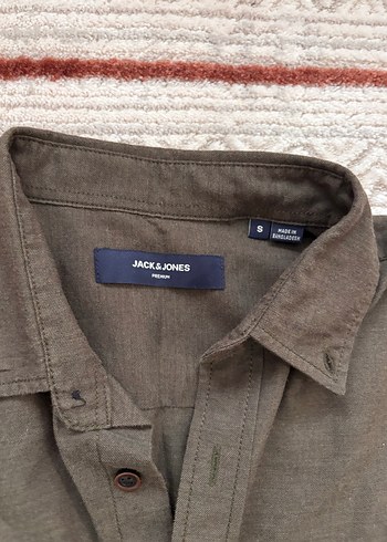 Düğmeli Kahverengi Uzun Kollu Erkek Keten Gömlek - Görsel 2