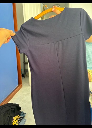 m Beden mavi Renk Kısa Kollu Lacivert Midi Elbise