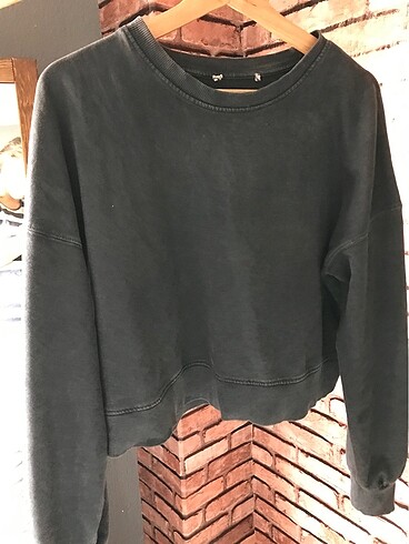 m Beden gri Renk Kısa Sweatshirt
