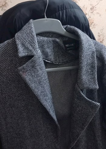 Gri Kadın Düğmeli Midi Kaban - Görsel 2