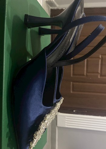 Lacivert Tokalı Topuklu Abiye Ayakkabı - Görsel 6