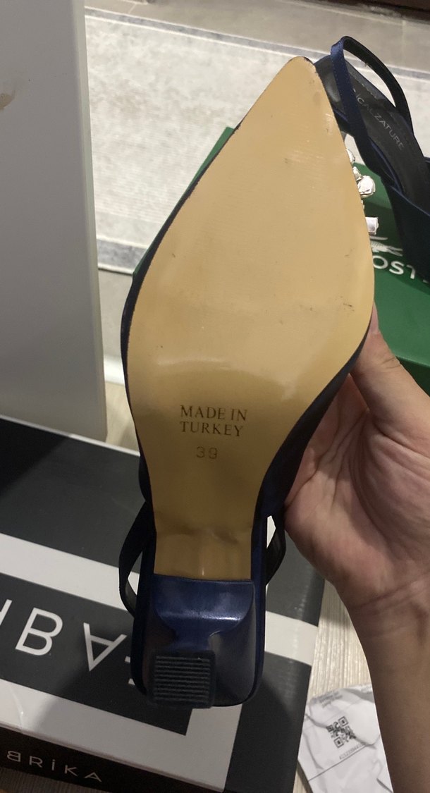 Lacivert Tokalı Topuklu Abiye Ayakkabı - Görsel 3