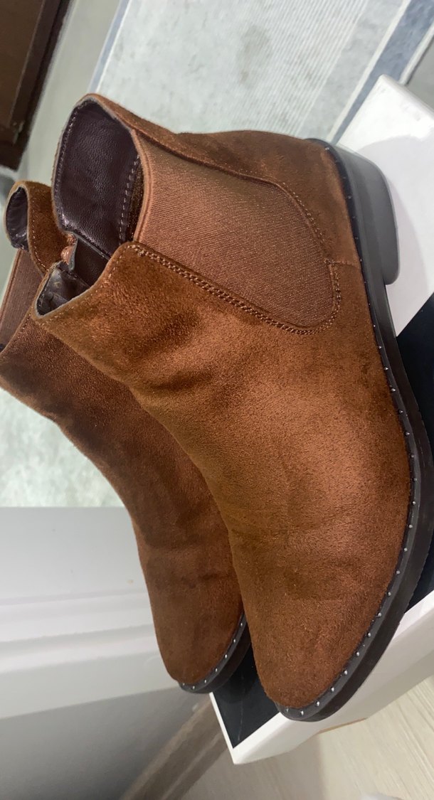 Kahverengi Süet Topuklu Kadın Bot - Görsel 3