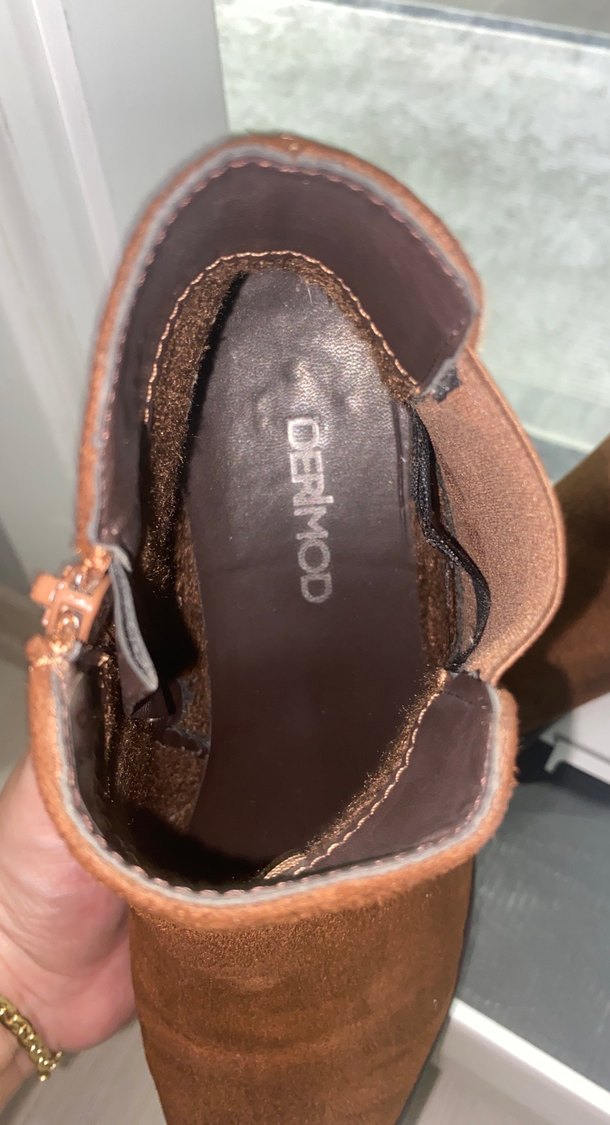 Kahverengi Süet Topuklu Kadın Bot - Görsel 4