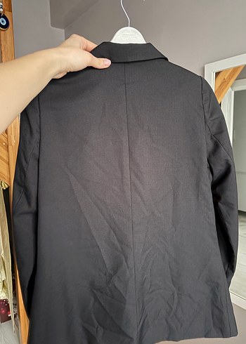 Düğmeli Siyah Kadın Blazer Ceket - Görsel 2