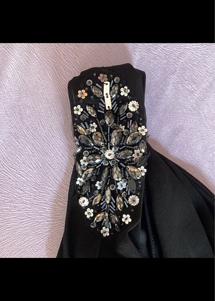 Foreve New Siyah Kısa Şifon Abiye Elbise - Görsel 4