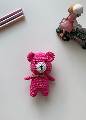 Pembe Renkli El Örgüsü Peluş Ayıcık