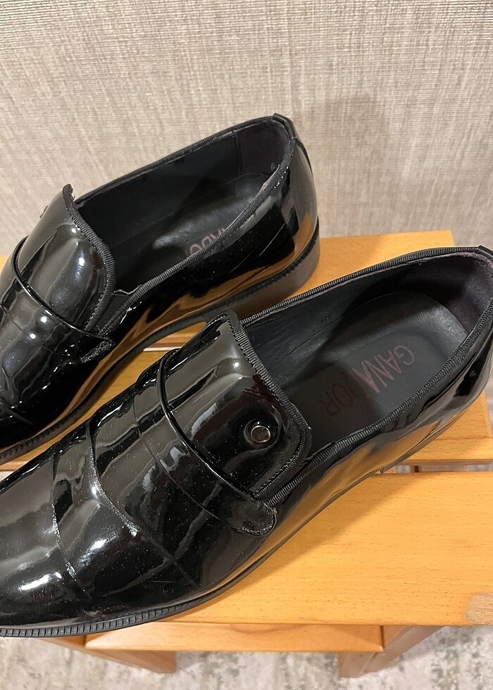 Klasik Erkek Siyah Rugan Ayakkabı - Görsel 3