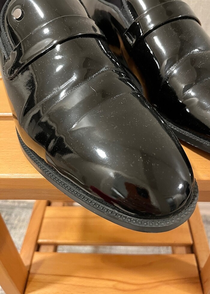 Klasik Erkek Siyah Rugan Ayakkabı - Görsel 5