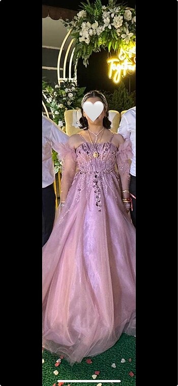 Gül kurusu Işıltılı Abiye Nişan Elbisesi - Görsel 5