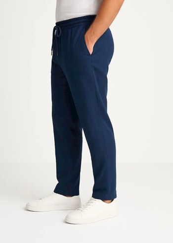 Keten Pantolon  Cepli, Beli Lastikli ve Bağcıklı - Görsel 3