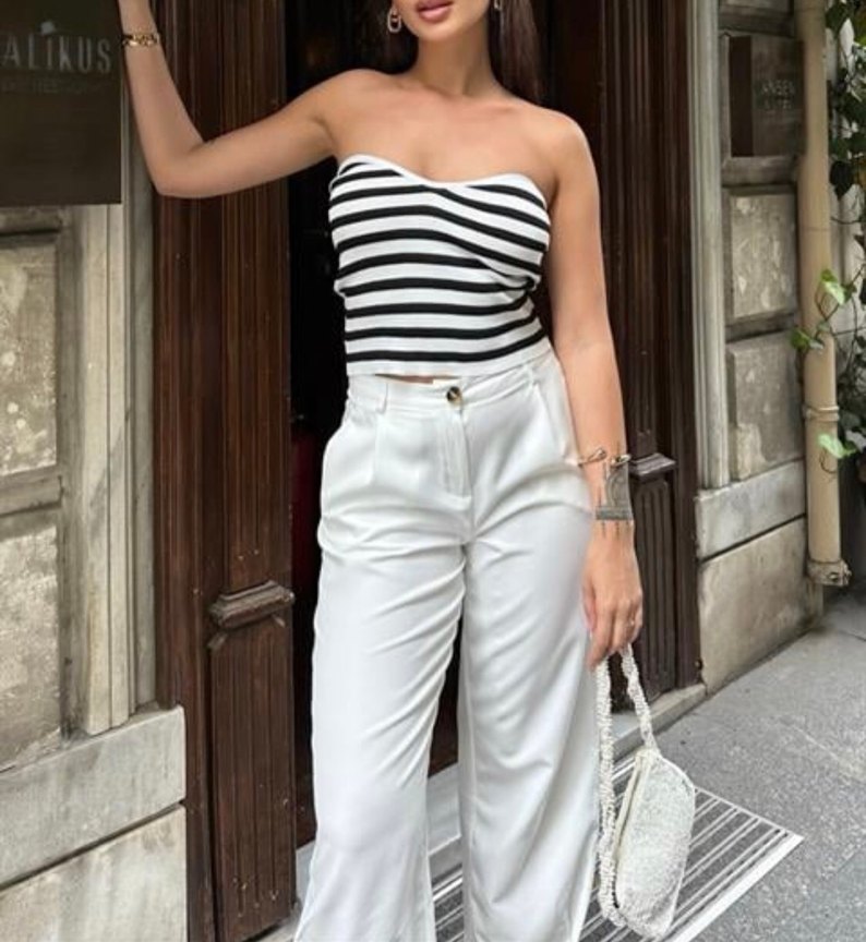 Zebra Desenli Straplez Bustiyer - Görsel 3