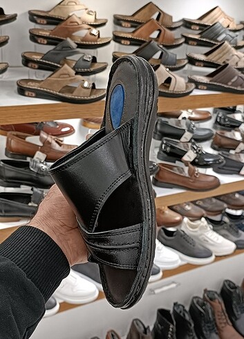 İçi dışı hakiki deri erkek terlik  - Görsel 3